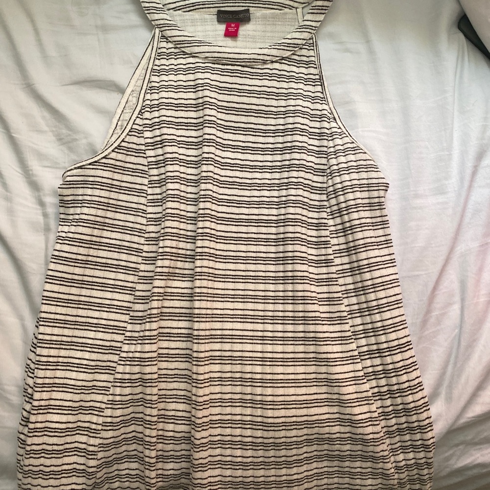 Vince Camuto tank top black and white stripe